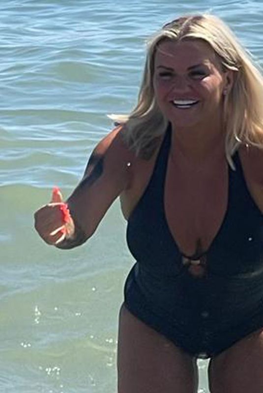 KERRY KATONA in Swimsuit on the Beach in Marbella 09/01/2023 