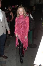 KYLIE MINOGUE Arrives at London Fashion Week Opening Party 09/15/2023
