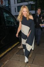KYLIE MINOGUE Arrives at Radio 2 Zoe Ball Breakfast Show in London 09/01/2023