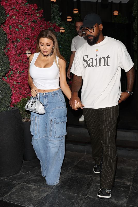 LARSA PIPPEN and Marcus Jordan Leaves Catch Steak LA in West Hollywood 09/01/2023