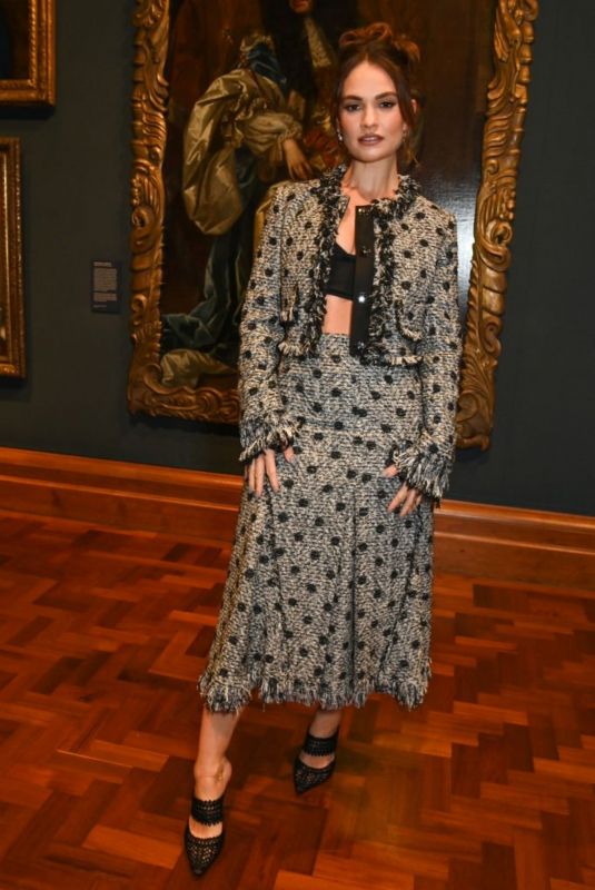 LILY JAMES at Erdem Dinner at National Portrait Gallery at London Fashion Week 09/18/2023