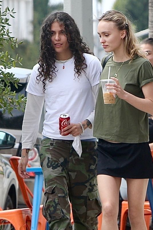 LILY-ROSE DEPP and and 070 SHAKE at a Local Coffee Shop in West Hollywood 09/04/2023