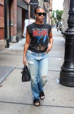 LORI HARVEY in Denim Out and About in New York 09/11/2023
