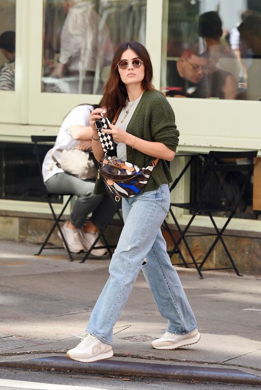 LUCY HALE in Denim Out and About in New York 09/21/2023