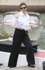 MAGGIE GYLLENHAAL Arrives at Hotel Excelsior Pier in Venice 09/04/2023