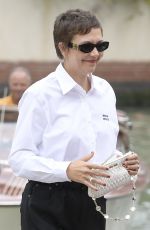 MAGGIE GYLLENHAAL Arrives at Hotel Excelsior Pier in Venice 09/04/2023