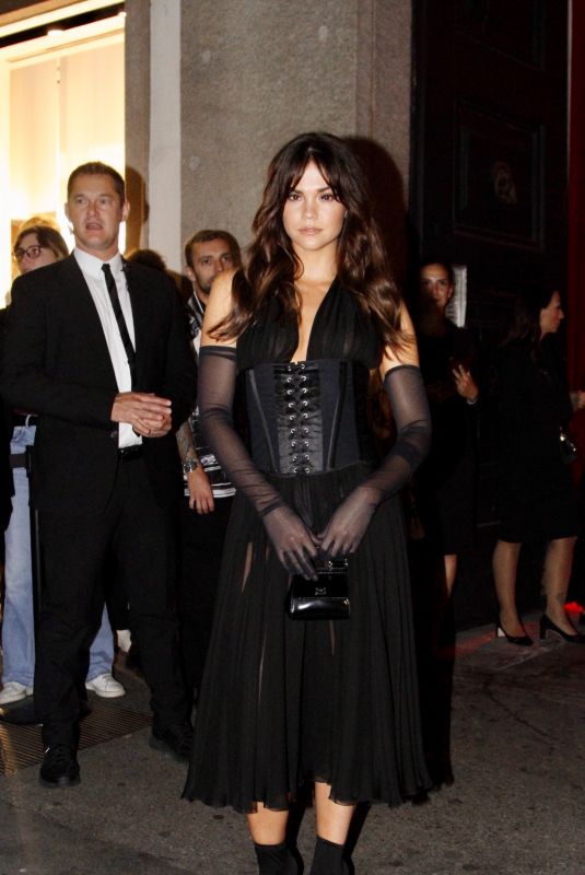MAIA MITCHELL Arrives at D&G Party at Milan Fashion Week 09/23/2023