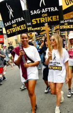 MARGOT ROBBIE and SAMARA WEAVING at Picketing for SAG in Los Angeles 09/13/2023