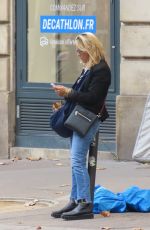 MARIA BELLO Out with Her Dog in Paris 09/14/2023