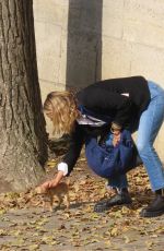 MARIA BELLO Out with Her Dog in Paris 09/14/2023