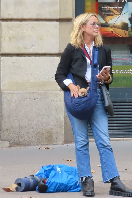 MARIA BELLO Out with Her Dog in Paris 09/14/2023
