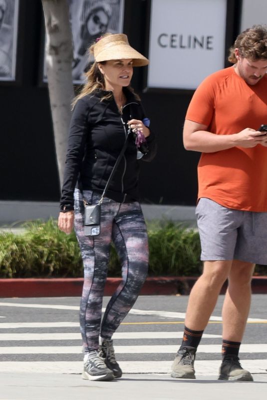 MARIA SHRIVER Out with Her Son Christopher on His Birthday in Los Angeles 09/27/2023