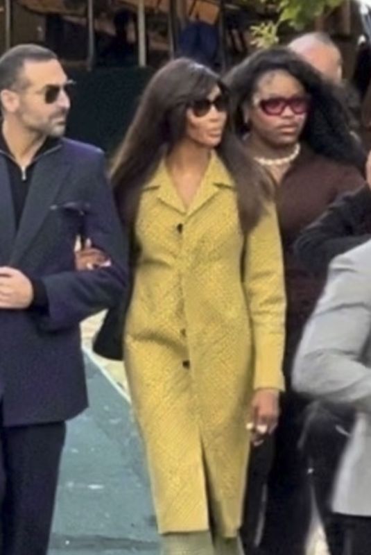 NAOMI CAMPBELL Leaves Burberry Fashion Show in London 09/18/2023