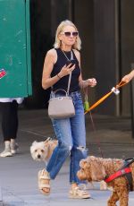 NAOMI WATTS in Denim Out with Her Dog in New York 09/14/2023