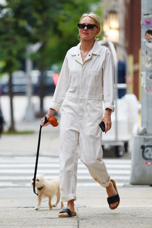 NAOMI WATTS Out and About with Her Dog in New York 09/08/2023