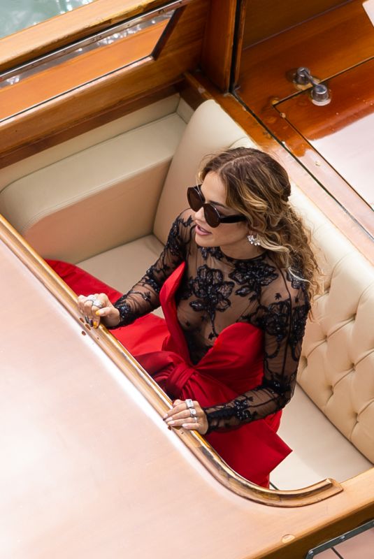 RITA ORA on a Boat in Venice 08/30/2023
