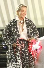 SHARON STONE Leaves Crustacean Restaurant in Beverly Hills 09/08/2023