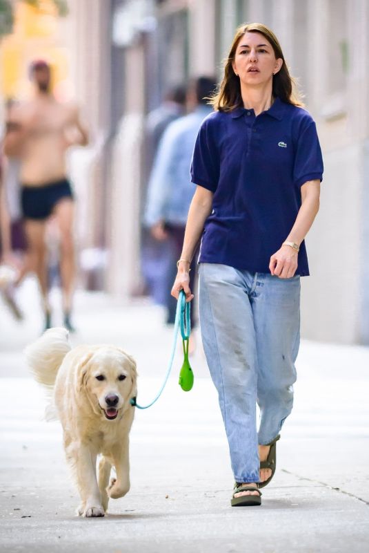 SOFIA COPOLLA Out with Her Dog in New York 09/08/2023