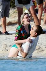 SOPHIE TURNER in Swimsuit on the Set of Joan at a Beach in Spain 09/15/2023