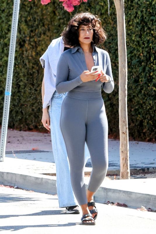 TRACEE ELLIS ROSS in a Grey Bodysuit After a Photoshoot 09/06/2023