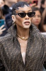 WINNIE HARLOW Arrvves at Fendi Spring/Summer 2024 Fashion Show in Milan 09/20/2023