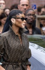 WINNIE HARLOW Arrvves at Fendi Spring/Summer 2024 Fashion Show in Milan 09/20/2023