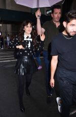 ZOOEY DESCHANEL and Jonathan Scott Arrives at Alice + Olivia Show in New York 09/09/2023