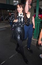 ZOOEY DESCHANEL and Jonathan Scott Arrives at Alice + Olivia Show in New York 09/09/2023