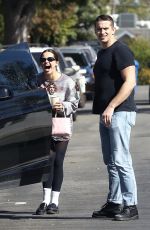 ADDISON RAE with a Friend at Lunch at All Time in Los Feliz 10/11/2023