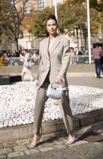 ADRIANA LIMA Arrives at Miu Miu Womenswear Spring/Summer 2024 Show at Paris Fashion Week 10/03/2023
