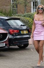 AISLEYNE HORGAN WALLACE in a Pink Dress Out in London 06/12/2023