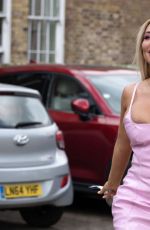 AISLEYNE HORGAN WALLACE in a Pink Dress Out in London 06/12/2023