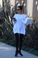 ALESSANDRA AMBROSIO Out with a Flower Bouquet in Brentwood 10/27/2023