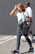 ALYSON HANNIGAN Arrives at Practice at DWTS Studios in Los Angeles 10/06/2023