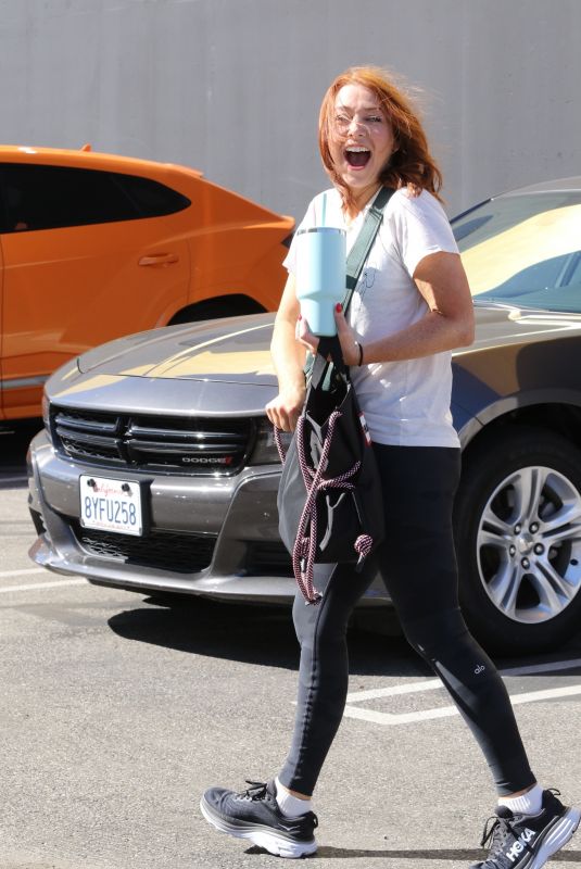 ALYSON HANNIGAN Arrives at Practice at DWTS Studios in Los Angeles 10/06/2023