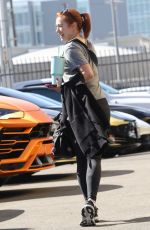 ALYSON HANNIGAN Leaves Dance Studio in Los Angeles 10/18/2023
