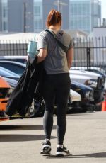 ALYSON HANNIGAN Leaves Dance Studio in Los Angeles 10/18/2023