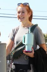 ALYSON HANNIGAN Leaves Dance Studio in Los Angeles 10/18/2023