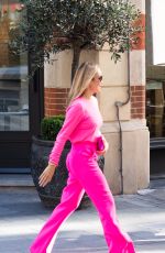AMANDA HOLDEN in a Neon Pink Jumper and Trousers Leaves Heart FM in London 10/10/2023