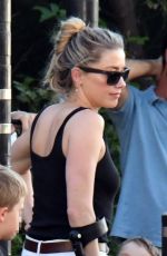 AMBER HEARD Takes Her Daughter to a Park in Madrid 10/01/2023