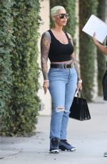 AMBER ROSE in a Black Tank Top and Denim Out in West Hollywood 10/09/2023