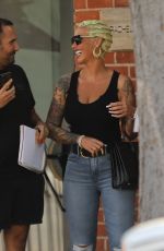 AMBER ROSE in a Black Tank Top and Denim Out in West Hollywood 10/09/2023