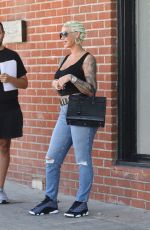 AMBER ROSE in a Black Tank Top and Denim Out in West Hollywood 10/09/2023