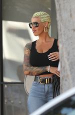 AMBER ROSE in a Black Tank Top and Denim Out in West Hollywood 10/09/2023