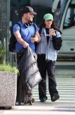 AMY JACKSON and Ed Westwick Out for a Coffee at Milan Airport 10/12/2023
