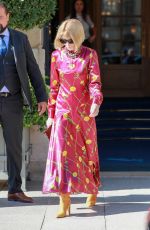 ANNA WINTOUR Leaves Her Hotel in Paris 10/01/2023