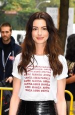 ANNE HATHAWAY Arrives at ABC Studio in New York 10/06/2023