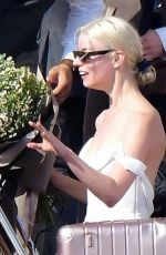 ANYA TAYLOR-JOY Boarding a Venetian Water Taxi at Her Wedding in Venice 10/05/2023