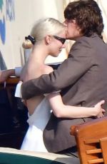 ANYA TAYLOR-JOY Boarding a Venetian Water Taxi at Her Wedding in Venice 10/05/2023