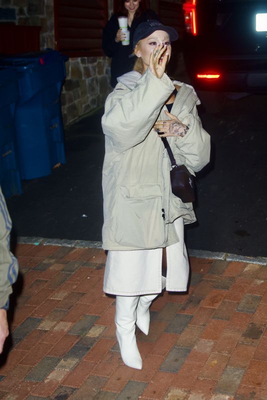 ARIANA GRANDE Heading to See Her Brother Frankie Grande Performs on The Rocky Horror Show in Pennsylvania 10/13/2023